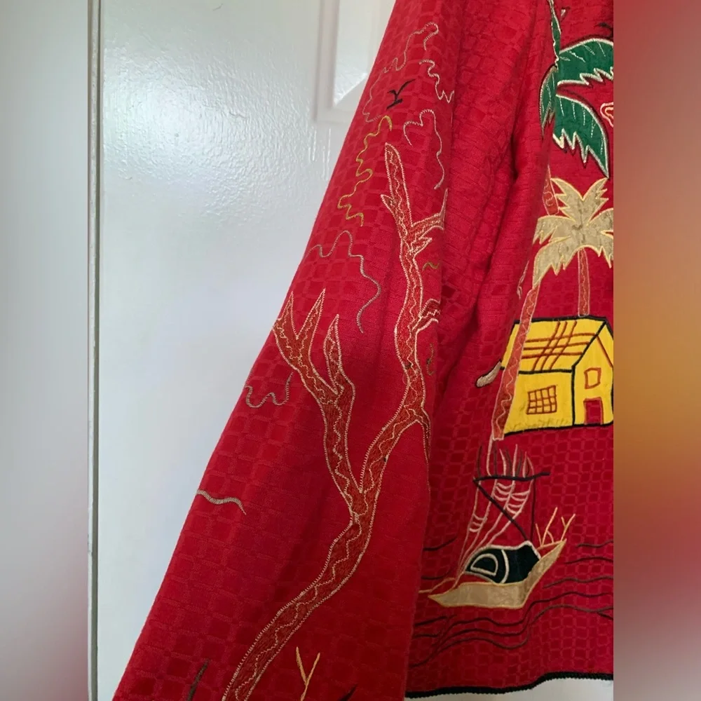 INDIGO MOON Red Embroidered Jacket (2)🌴